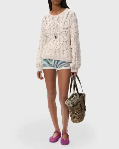 LOEWE x Paula's Ibiza Anagram Cable-Knit Sweater | Thumbnail 2 LOEWE x Paula's Ibiza Anagram Cable-Knit Sweater | Thumbnail 2