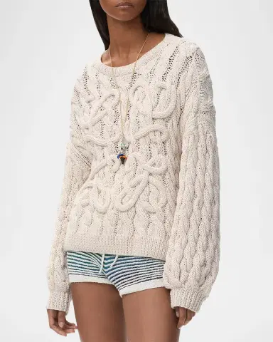 LOEWE x Paula's Ibiza Anagram Cable-Knit Sweater | Thumbnail 4 LOEWE x Paula's Ibiza Anagram Cable-Knit Sweater | Thumbnail 4