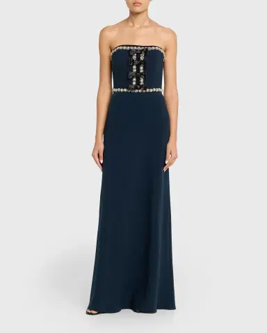 Jenny Packham Tandy Bow Embellished Strapless Gown | Thumbnail 2 Jenny Packham Tandy Bow Embellished Strapless Gown | Thumbnail 2