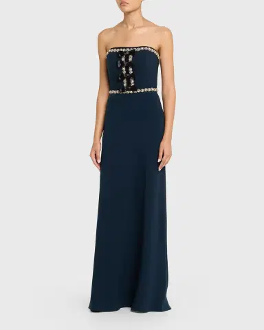 Jenny Packham Tandy Bow Embellished Strapless Gown | Thumbnail 4 Jenny Packham Tandy Bow Embellished Strapless Gown | Thumbnail 4