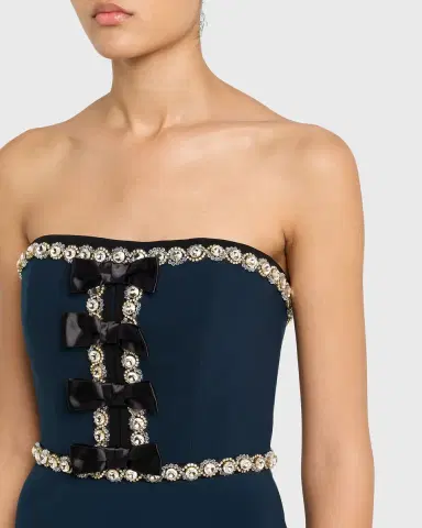 Jenny Packham Tandy Bow Embellished Strapless Gown | Thumbnail 5 Jenny Packham Tandy Bow Embellished Strapless Gown | Thumbnail 5