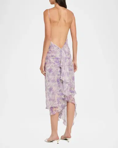 Ronny Kobo Kaa Backless Floral-Print Midi Dress | Thumbnail 3 Ronny Kobo Kaa Backless Floral-Print Midi Dress | Thumbnail 3