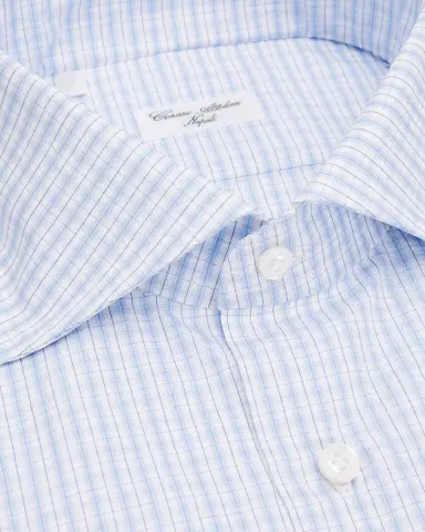 Cesare Attolini Men's Grid-Check Cotton Dress Shirt | Thumbnail 2 Cesare Attolini Men's Grid-Check Cotton Dress Shirt | Thumbnail 2
