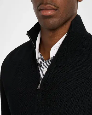 Ralph Lauren Purple Label Piqué-Knit Wool Quarter-Zip Sweater | Thumbnail 5 Ralph Lauren Purple Label Piqué-Knit Wool Quarter-Zip Sweater | Thumbnail 5