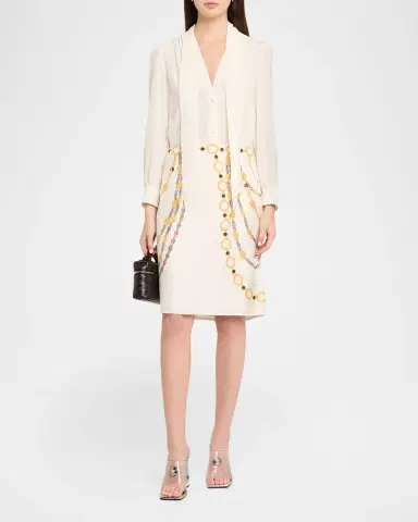 Versace Printed Silk Twill Pencil Skirt | Thumbnail 2 Versace Printed Silk Twill Pencil Skirt | Thumbnail 2