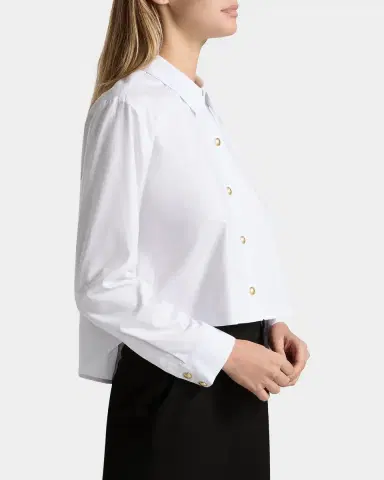 L'Agence Cosette Cropped Button-Front Shirt | Thumbnail 7 L'Agence Cosette Cropped Button-Front Shirt | Thumbnail 7