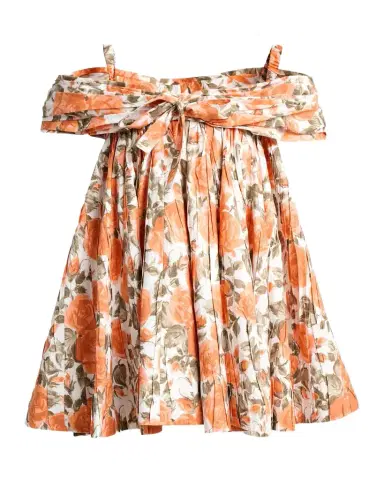 Chloé Floral Pleated Off-The-Shoulder Mini Babydoll Dress | Thumbnail 1 Chloé Floral Pleated Off-The-Shoulder Mini Babydoll Dress | Thumbnail 1