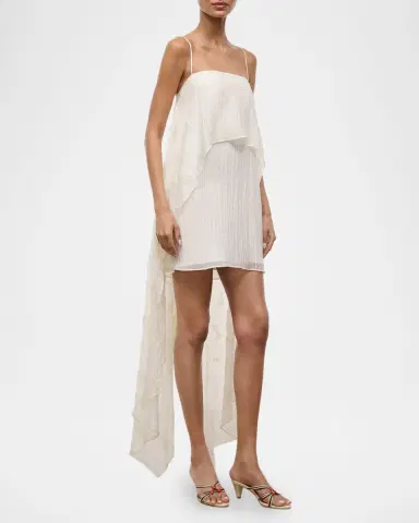 Staud Valencia Beaded Organza High-Low Dress | Thumbnail 4 Staud Valencia Beaded Organza High-Low Dress | Thumbnail 4