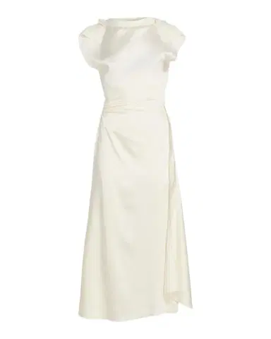 Victoria Beckham Draped Sleeve Satin Midi Dress | Thumbnail 1 Victoria Beckham Draped Sleeve Satin Midi Dress | Thumbnail 1