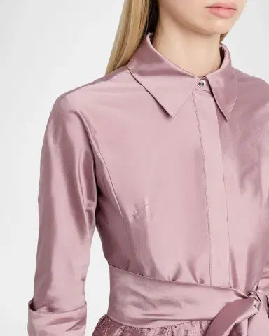 Rickie Freeman for Teri Jon Taffeta Shirt Dress w/ Eyelet Skirt | Thumbnail 5 Rickie Freeman for Teri Jon Taffeta Shirt Dress w/ Eyelet Skirt | Thumbnail 5