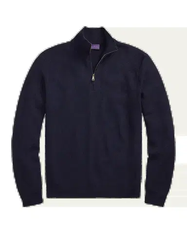 Ralph Lauren Purple Label Piqué-Knit Wool Quarter-Zip Sweater | Thumbnail 2 Ralph Lauren Purple Label Piqué-Knit Wool Quarter-Zip Sweater | Thumbnail 2