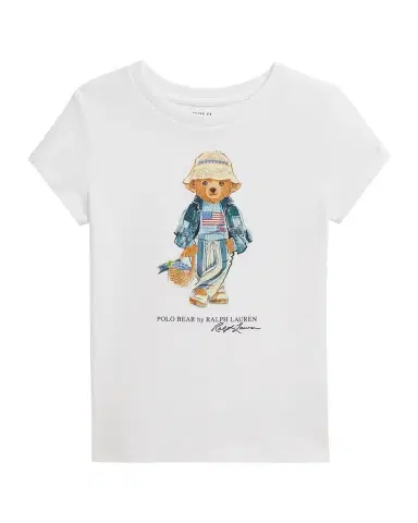 Polo Ralph Lauren Little Girl's & Girl's Polo Bear Cotton Jersey Tee | Thumbnail 1 Polo Ralph Lauren Little Girl's & Girl's Polo Bear Cotton Jersey Tee | Thumbnail 1