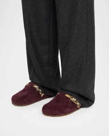 Burberry Urchin Check Suede Clogs | Thumbnail 2 Burberry Urchin Check Suede Clogs | Thumbnail 2
