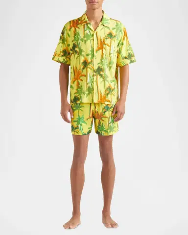 Vilebrequin Men's Cotton Palms Camp Shirt | Thumbnail 2 Vilebrequin Men's Cotton Palms Camp Shirt | Thumbnail 2