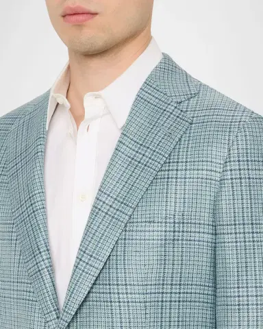 Cesare Attolini Men's Plaid Cashmere-Blend Sport Jacket | Thumbnail 5 Cesare Attolini Men's Plaid Cashmere-Blend Sport Jacket | Thumbnail 5