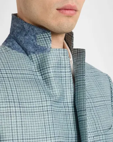 Cesare Attolini Men's Plaid Cashmere-Blend Sport Jacket | Thumbnail 7 Cesare Attolini Men's Plaid Cashmere-Blend Sport Jacket | Thumbnail 7
