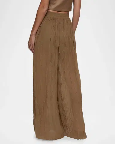 L'Agence Ethel Wide-Leg Crinkled Chiffon Pants | Thumbnail 3 L'Agence Ethel Wide-Leg Crinkled Chiffon Pants | Thumbnail 3