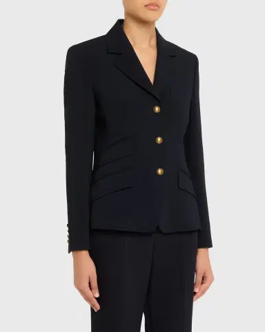 Max Mara Single-Breasted Stretch Wool Jacket | Thumbnail 4 Max Mara Single-Breasted Stretch Wool Jacket | Thumbnail 4