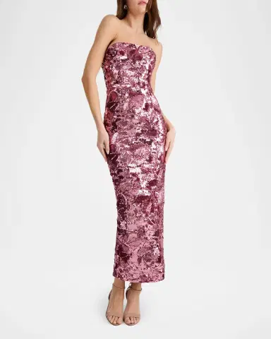 HELSI Leslie Strapless Sequin Column Gown | Thumbnail 2 HELSI Leslie Strapless Sequin Column Gown | Thumbnail 2
