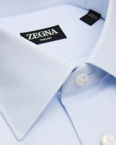 ZEGNA Men 's Trecapi Cotton Melange Dress Shirt | Thumbnail 2 ZEGNA Men 's Trecapi Cotton Melange Dress Shirt | Thumbnail 2