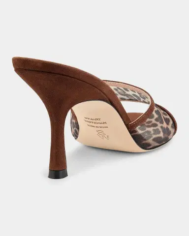 Stuart Weitzman 85mm Bareitall Leopard Mesh and Suede Mules | Thumbnail 2 Stuart Weitzman 85mm Bareitall Leopard Mesh and Suede Mules | Thumbnail 2