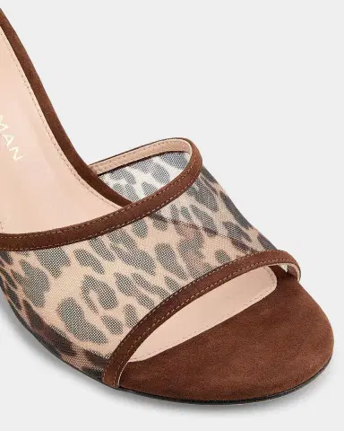 Stuart Weitzman 85mm Bareitall Leopard Mesh and Suede Mules | Thumbnail 3 Stuart Weitzman 85mm Bareitall Leopard Mesh and Suede Mules | Thumbnail 3