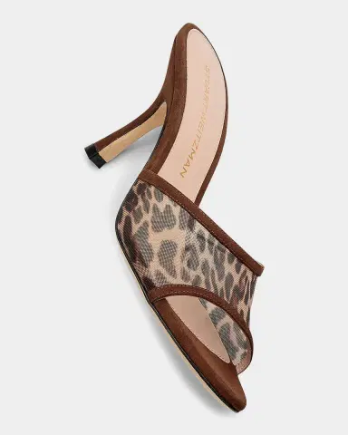 Stuart Weitzman 85mm Bareitall Leopard Mesh and Suede Mules | Thumbnail 5 Stuart Weitzman 85mm Bareitall Leopard Mesh and Suede Mules | Thumbnail 5