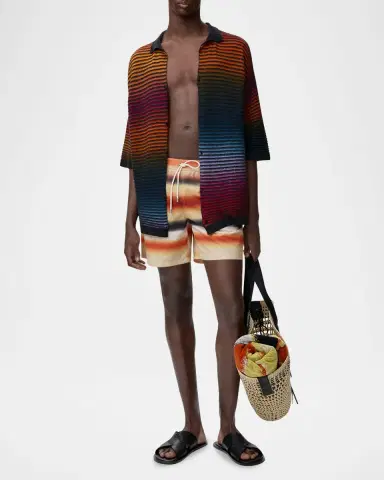 LOEWE x Paula's Ibiza Men's Multi-Stripe Knit Shirt | Thumbnail 2 LOEWE x Paula's Ibiza Men's Multi-Stripe Knit Shirt | Thumbnail 2