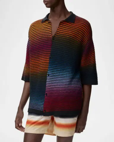 LOEWE x Paula's Ibiza Men's Multi-Stripe Knit Shirt | Thumbnail 4 LOEWE x Paula's Ibiza Men's Multi-Stripe Knit Shirt | Thumbnail 4