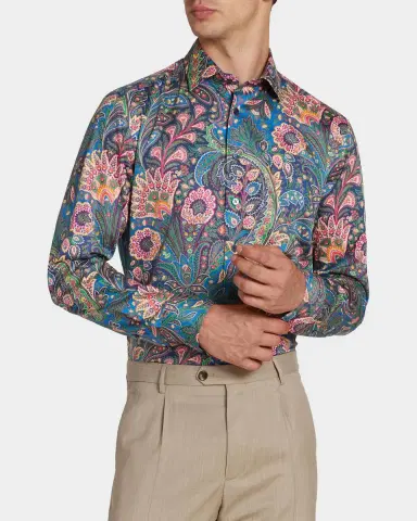 Etro Men 's Paisley Jacquard Roma-Fit Dress Shirt | Thumbnail 4 Etro Men 's Paisley Jacquard Roma-Fit Dress Shirt | Thumbnail 4