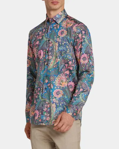 Etro Men 's Paisley Jacquard Roma-Fit Dress Shirt | Thumbnail 6 Etro Men 's Paisley Jacquard Roma-Fit Dress Shirt | Thumbnail 6