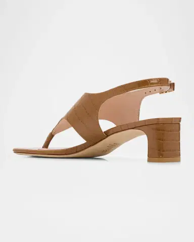 Stuart Weitzman 40mm Baby Babette Croc-Embossed Leather Thong Sandals | Thumbnail 4 Stuart Weitzman 40mm Baby Babette Croc-Embossed Leather Thong Sandals | Thumbnail 4