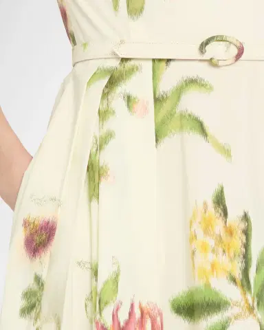 Oscar de la Renta Chine Floral-Print Poplin Short-Sleeve Belted Mini Dress | Thumbnail 5 Oscar de la Renta Chine Floral-Print Poplin Short-Sleeve Belted Mini Dress | Thumbnail 5