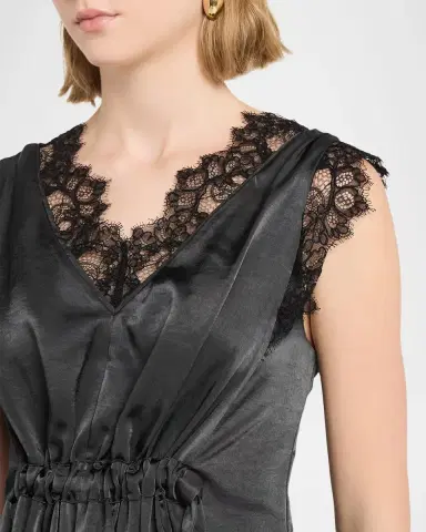 3.1 Phillip Lim V-Neck Lace-Trim Satin Midi Dress | Thumbnail 5 3.1 Phillip Lim V-Neck Lace-Trim Satin Midi Dress | Thumbnail 5