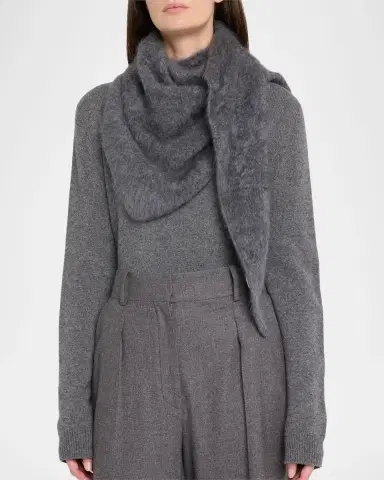 Lisa Yang Brushed Cashmere Bandana Scarf | Thumbnail 3 Lisa Yang Brushed Cashmere Bandana Scarf | Thumbnail 3