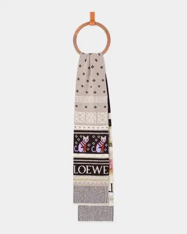 Loewe x Louis Wain Futurist Cat Fair Isle Scarf | Thumbnail 2 Loewe x Louis Wain Futurist Cat Fair Isle Scarf | Thumbnail 2