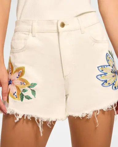 Ramy Brook Embroidered Denim Shorts | Thumbnail 4 Ramy Brook Embroidered Denim Shorts | Thumbnail 4
