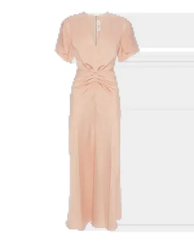 Victoria Beckham Eve Gathered-Waist Satin Midi Dress | Thumbnail 2 Victoria Beckham Eve Gathered-Waist Satin Midi Dress | Thumbnail 2