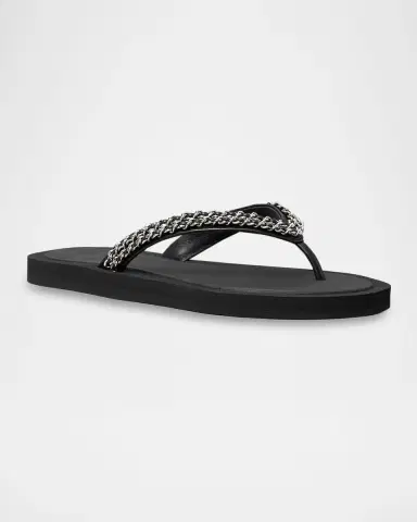 Tory Burch Kira Chain Leather Thong Sandals | Thumbnail 2 Tory Burch Kira Chain Leather Thong Sandals | Thumbnail 2