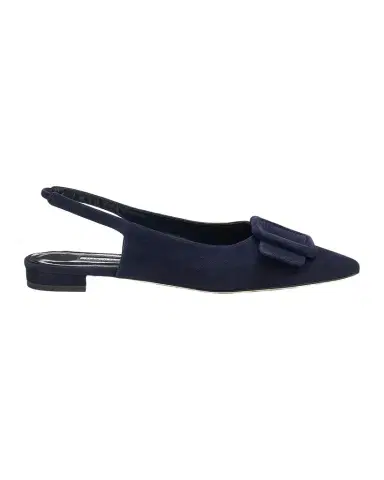 Manolo Blahnik Maylura Suede Buckle Slingback Flats | Thumbnail 1 Manolo Blahnik Maylura Suede Buckle Slingback Flats | Thumbnail 1