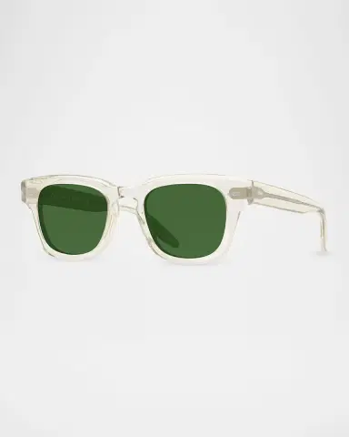 Barton Perreira Men 's Keyhole-Bridge Transparent Acetate Square Sunglasses | Thumbnail 2 Barton Perreira Men 's Keyhole-Bridge Transparent Acetate Square Sunglasses | Thumbnail 2