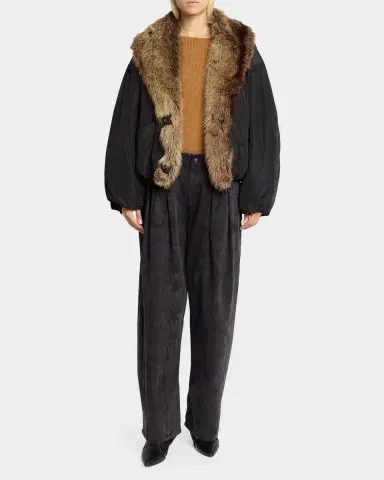 Isabel Marant Charone Short Parka with Faux Fur Lining | Thumbnail 2 Isabel Marant Charone Short Parka with Faux Fur Lining | Thumbnail 2