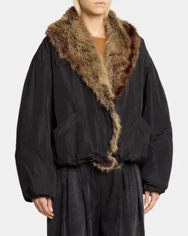 Isabel Marant Charone Short Parka with Faux Fur Lining | Thumbnail 4 Isabel Marant Charone Short Parka with Faux Fur Lining | Thumbnail 4