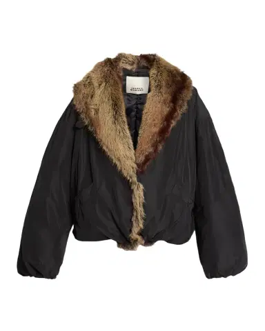 Isabel Marant Charone Short Parka with Faux Fur Lining | Thumbnail 1 Isabel Marant Charone Short Parka with Faux Fur Lining | Thumbnail 1
