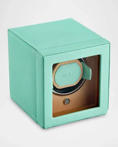 Wolf Cub Seltzer Single Watch Winder with Cover, Seltzer Mint/Peach | Thumbnail 2 Wolf Cub Seltzer Single Watch Winder with Cover, Seltzer Mint/Peach | Thumbnail 2