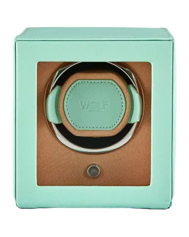 Wolf Cub Seltzer Single Watch Winder with Cover, Seltzer Mint/Peach | Thumbnail 1 Wolf Cub Seltzer Single Watch Winder with Cover, Seltzer Mint/Peach | Thumbnail 1