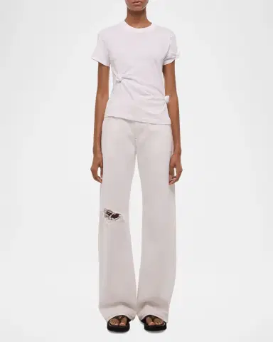 Helmut Lang Asymmetric Knotted Baby Tee | Thumbnail 2 Helmut Lang Asymmetric Knotted Baby Tee | Thumbnail 2