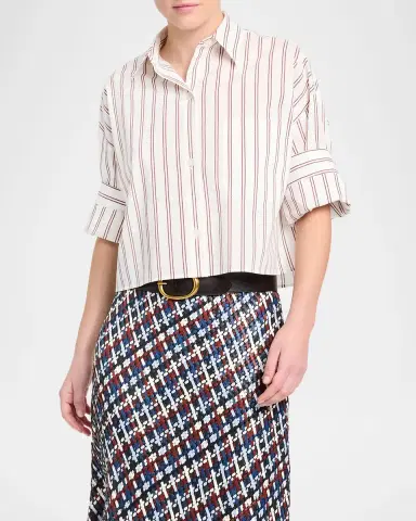 TWP Next Ex Striped Cropped Shirt | Thumbnail 4 TWP Next Ex Striped Cropped Shirt | Thumbnail 4