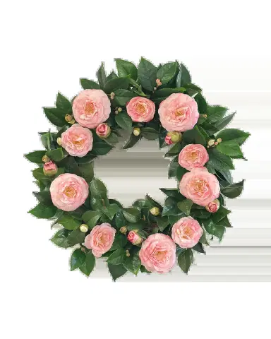 Winward Home Faux Camellia 24" Wreath | Thumbnail 2 Winward Home Faux Camellia 24" Wreath | Thumbnail 2