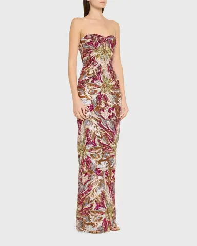 Bronx and Banco Dahlia Strapless Embroidered Sequin Gown | Thumbnail 4 Bronx and Banco Dahlia Strapless Embroidered Sequin Gown | Thumbnail 4